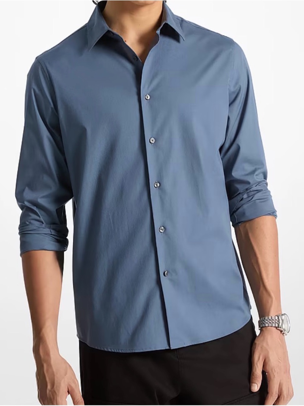 Michael Kors Men's Button-Up Dress Shirt in Blue Gray